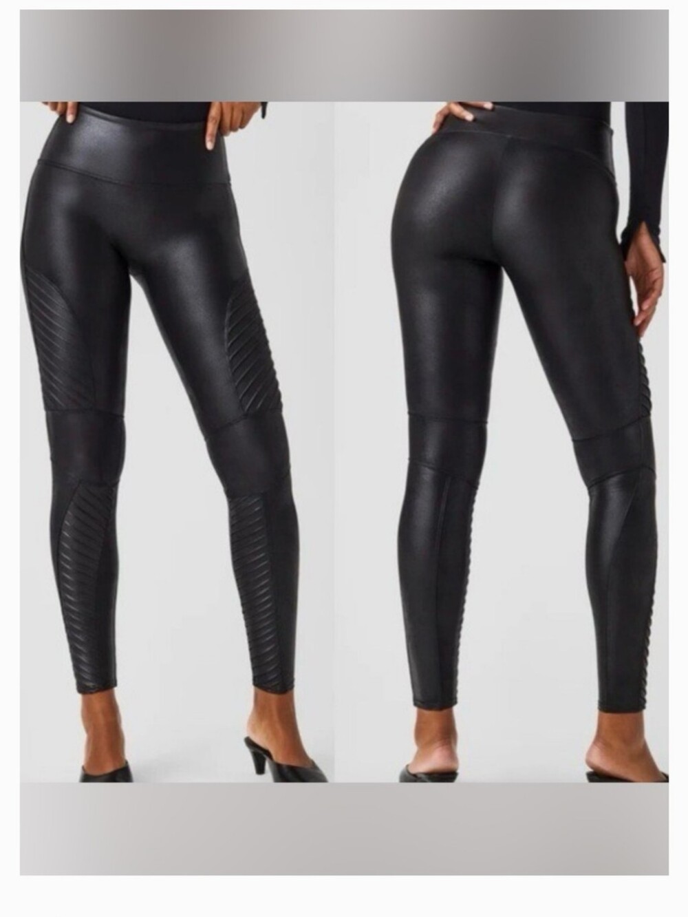 SPANX faux Leather Moto Leggings Size L